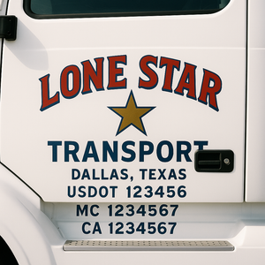 Custom Truck Door Lettering Sign Decal Sticker For Trucking, Businesses with City, State and USDOT, MC, GVW Truck Sign (2-Pack)