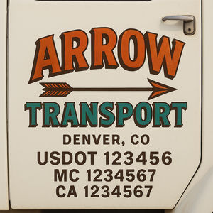 Custom Truck Door Lettering Sign Decal Sticker For Trucking, Businesses with City, State and USDOT, MC, GVW Truck Sign (2-Pack)