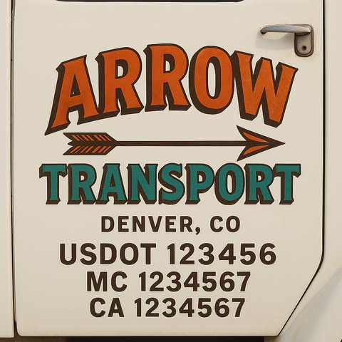 Custom Truck Door Lettering Sign Decal Sticker For Trucking, Businesses with City, State and USDOT, MC, GVW Truck Sign (2-Pack)