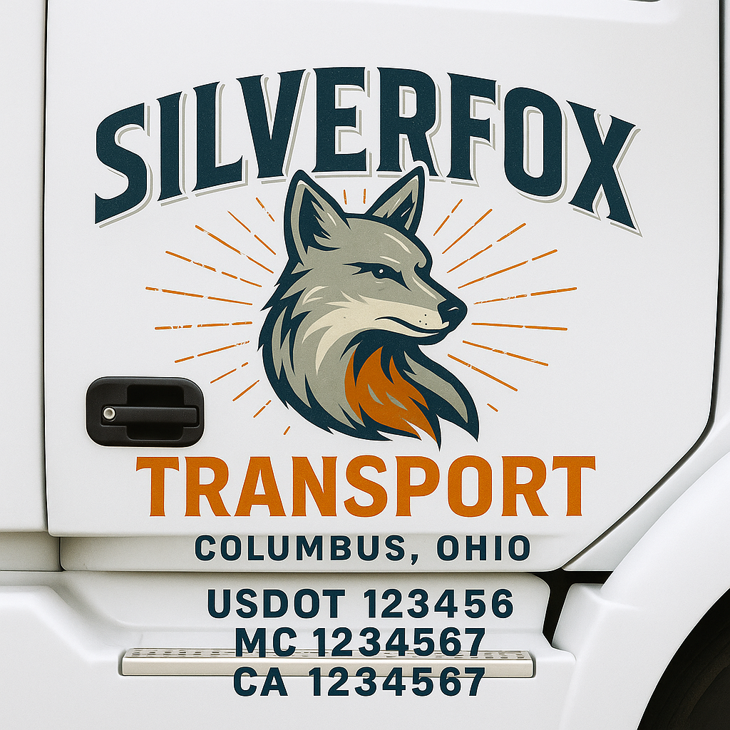Custom Truck Door Lettering Sign Decal Sticker For Trucking, Businesses with City, State and USDOT, MC, GVW Truck Sign (2-Pack)