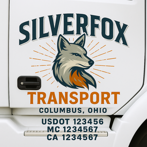 Custom Truck Door Lettering Sign Decal Sticker For Trucking, Businesses with City, State and USDOT, MC, GVW Truck Sign (2-Pack)