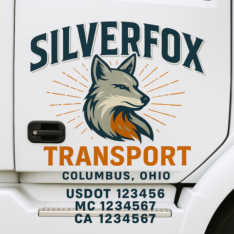 Custom Truck Door Lettering Sign Decal Sticker For Trucking, Businesses with City, State and USDOT, MC, GVW Truck Sign (2-Pack)