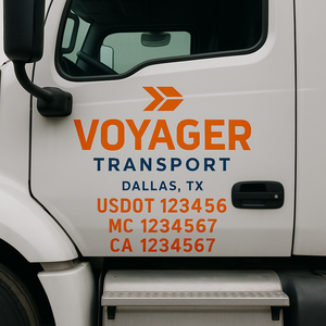 Custom Truck Door Lettering Sign Decal Sticker For Trucking, Businesses with City, State and USDOT, MC, GVW Truck Sign (2-Pack)