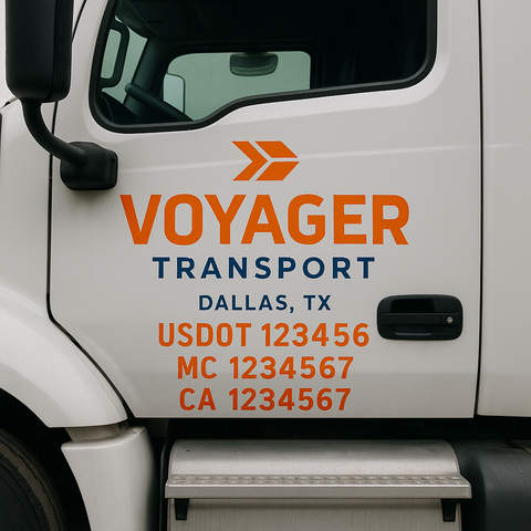 Custom Truck Door Lettering Sign Decal Sticker For Trucking, Businesses with City, State and USDOT, MC, GVW Truck Sign (2-Pack)