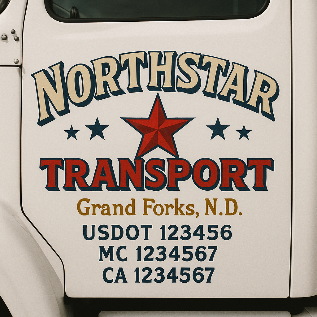 Custom Truck Door Lettering Sign Decal Sticker For Trucking, Businesses with City, State and USDOT, MC, GVW Truck Sign (2-Pack)