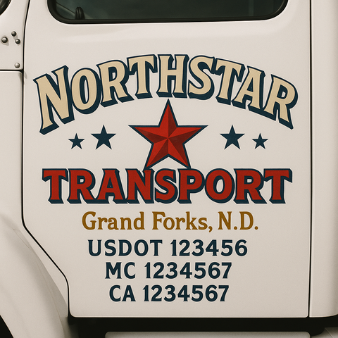 Custom Truck Door Lettering Sign Decal Sticker For Trucking, Businesses with City, State and USDOT, MC, GVW Truck Sign (2-Pack)