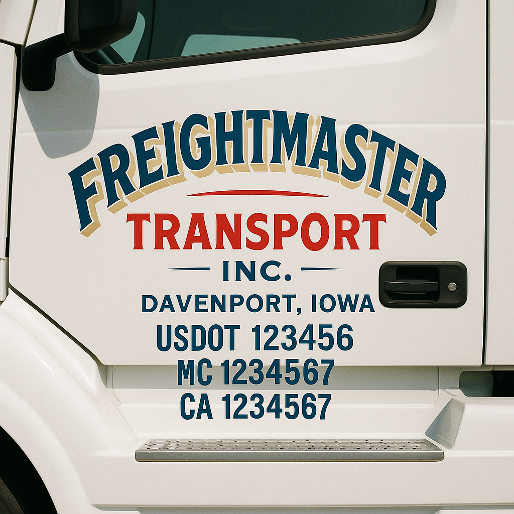 Custom Truck Door Lettering Sign Decal Sticker For Trucking, Businesses with City, State and USDOT, MC, GVW Truck Sign (2-Pack)