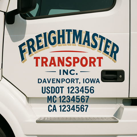 Custom Truck Door Lettering Sign Decal Sticker For Trucking, Businesses with City, State and USDOT, MC, GVW Truck Sign (2-Pack)