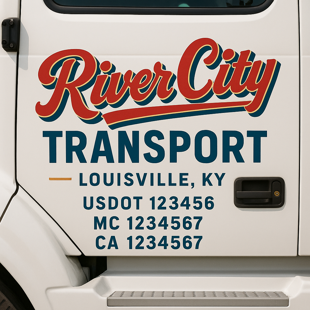 Custom Truck Door Lettering Sign Decal Sticker For Trucking, Businesses with City, State and USDOT, MC, GVW Truck Sign (2-Pack)