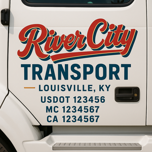 Custom Truck Door Lettering Sign Decal Sticker For Trucking, Businesses with City, State and USDOT, MC, GVW Truck Sign (2-Pack)