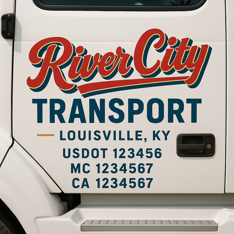 Custom Truck Door Lettering Sign Decal Sticker For Trucking, Businesses with City, State and USDOT, MC, GVW Truck Sign (2-Pack)