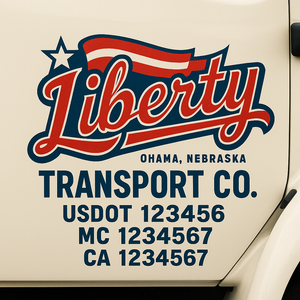 Custom Truck Door Lettering Sign Decal Sticker For Trucking, Businesses with City, State and USDOT, MC, GVW Truck Sign (2-Pack)