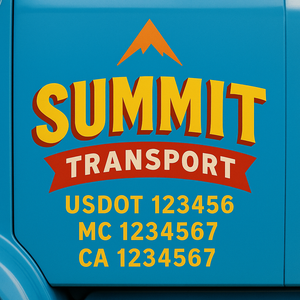 Custom Truck Door Lettering Sign Decal Sticker For Trucking, Businesses with City, State and USDOT, MC, GVW Truck Sign (2-Pack)