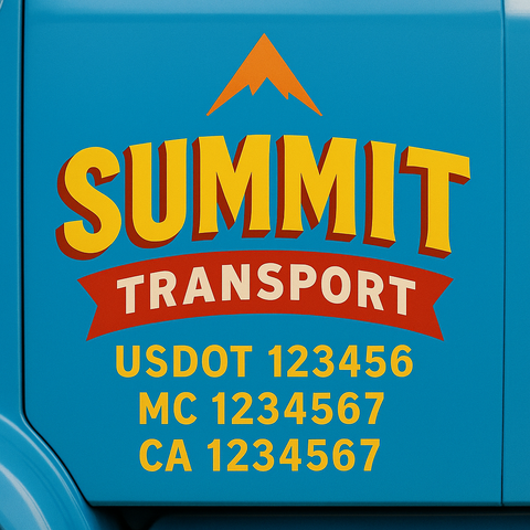 Custom Truck Door Lettering Sign Decal Sticker For Trucking, Businesses with City, State and USDOT, MC, GVW Truck Sign (2-Pack)