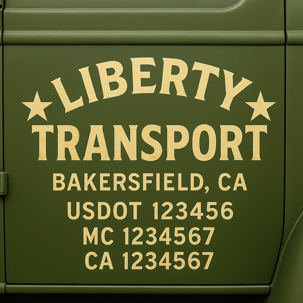 Custom Truck Door Lettering Sign Decal Sticker For Trucking, Businesses with City, State and USDOT, MC, GVW Truck Sign (2-Pack)
