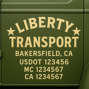 Custom Truck Door Lettering Sign Decal Sticker For Trucking, Businesses with City, State and USDOT, MC, GVW Truck Sign (2-Pack)