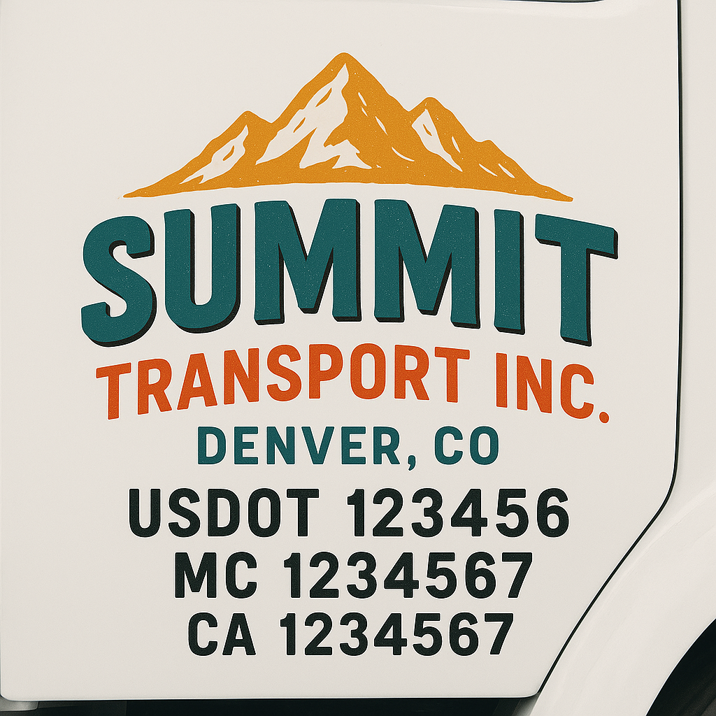 Custom Truck Door Lettering Sign Decal Sticker For Trucking, Businesses with City, State and USDOT, MC, GVW Truck Sign (2-Pack)