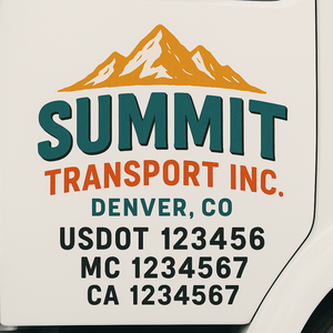 Custom Truck Door Lettering Sign Decal Sticker For Trucking, Businesses with City, State and USDOT, MC, GVW Truck Sign (2-Pack)