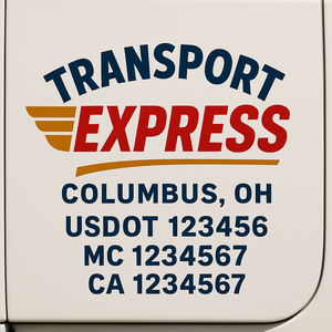 Custom Truck Door Lettering Sign Decal Sticker For Trucking, Businesses with City, State and USDOT, MC, GVW Truck Sign (2-Pack)