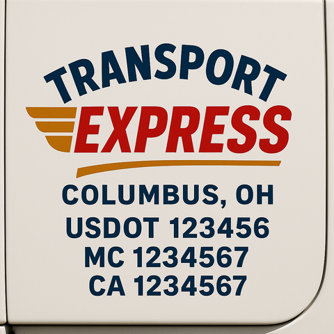 Custom Truck Door Lettering Sign Decal Sticker For Trucking, Businesses with City, State and USDOT, MC, GVW Truck Sign (2-Pack)