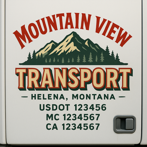Custom Truck Door Lettering Sign Decal Sticker For Trucking, Businesses with City, State and USDOT, MC, GVW Truck Sign (2-Pack)