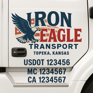 Custom Truck Door Lettering Sign Decal Sticker For Trucking, Businesses with City, State and USDOT, MC, GVW Truck Sign (2-Pack)