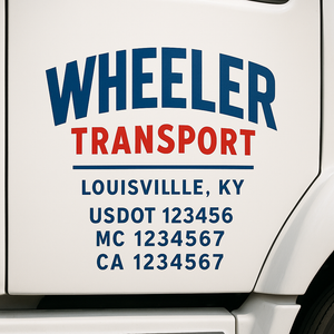 Custom Truck Door Lettering Sign Decal Sticker For Trucking, Businesses with City, State and USDOT, MC, GVW Truck Sign (2-Pack)