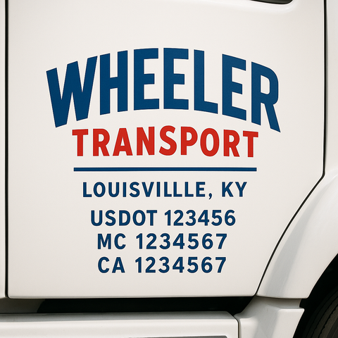 Custom Truck Door Lettering Sign Decal Sticker For Trucking, Businesses with City, State and USDOT, MC, GVW Truck Sign (2-Pack)