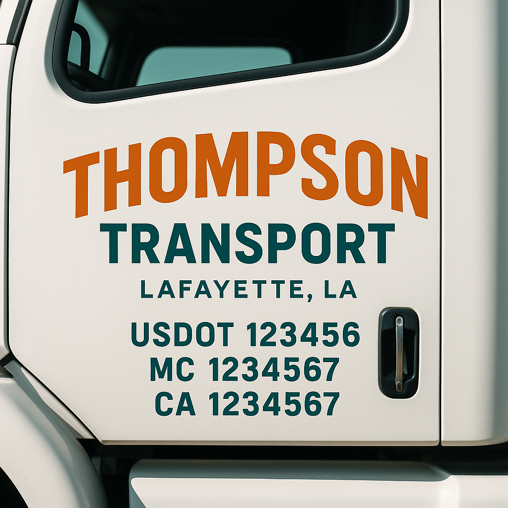 Custom Truck Door Lettering Sign Decal Sticker For Trucking, Businesses with City, State and USDOT, MC, GVW Truck Sign (2-Pack)