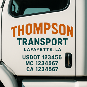Custom Truck Door Lettering Sign Decal Sticker For Trucking, Businesses with City, State and USDOT, MC, GVW Truck Sign (2-Pack)