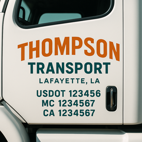 Custom Truck Door Lettering Sign Decal Sticker For Trucking, Businesses with City, State and USDOT, MC, GVW Truck Sign (2-Pack)