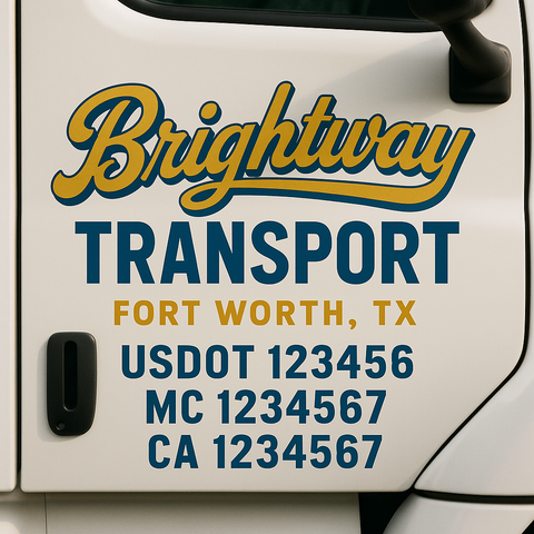 Custom Truck Door Lettering Sign Decal Sticker For Trucking, Businesses with City, State and USDOT, MC, GVW Truck Sign (2-Pack)