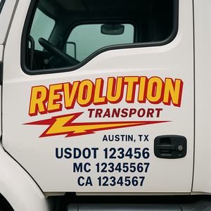 Custom Truck Door Lettering Sign Decal Sticker For Trucking, Businesses with City, State and USDOT, MC, GVW Truck Sign (2-Pack)