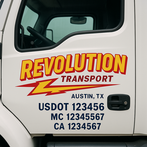 Custom Truck Door Lettering Sign Decal Sticker For Trucking, Businesses with City, State and USDOT, MC, GVW Truck Sign (2-Pack)