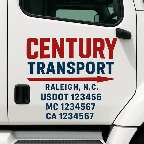 Custom Truck Door Lettering Sign Decal Sticker For Trucking, Businesses with City, State and USDOT, MC, GVW Truck Sign (2-Pack)