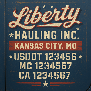 Custom Truck Door Lettering Sign Decal Sticker For Trucking, Businesses with City, State and USDOT, MC, GVW Truck Sign (2-Pack)