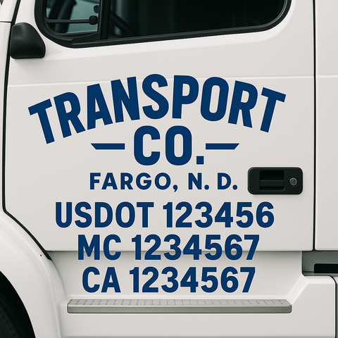 Custom Truck Door Lettering Sign Decal Sticker For Trucking, Businesses with City, State and USDOT, MC, GVW Truck Sign (2-Pack)
