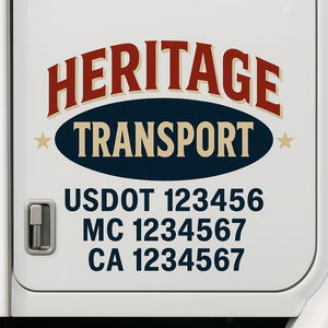 Custom Truck Door Lettering Sign Decal Sticker For Trucking, Businesses with City, State and USDOT, MC, GVW Truck Sign (2-Pack)