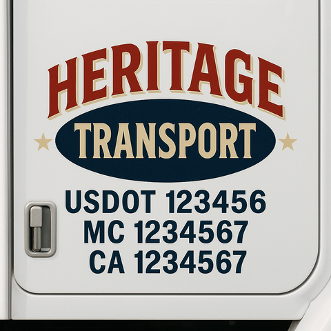 Custom Truck Door Lettering Sign Decal Sticker For Trucking, Businesses with City, State and USDOT, MC, GVW Truck Sign (2-Pack)
