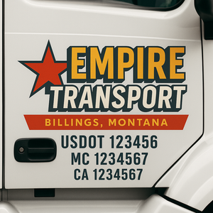 Custom Truck Door Lettering Sign Decal Sticker For Trucking, Businesses with City, State and USDOT, MC, GVW Truck Sign (2-Pack)