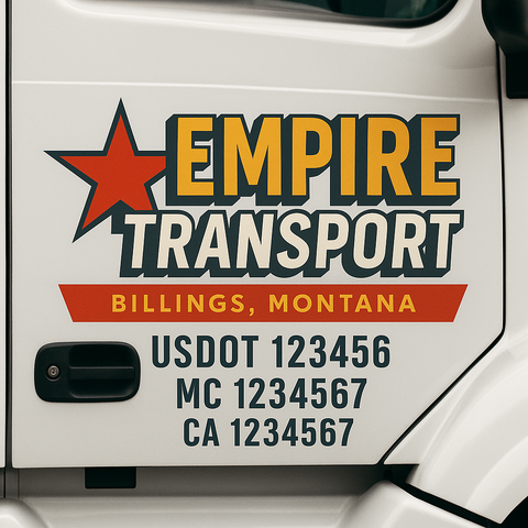 Custom Truck Door Lettering Sign Decal Sticker For Trucking, Businesses with City, State and USDOT, MC, GVW Truck Sign (2-Pack)