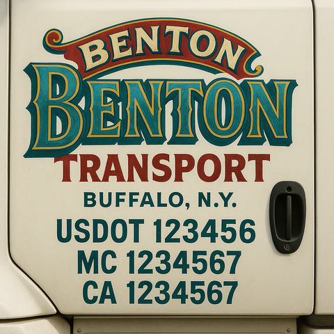 Custom Truck Door Lettering Sign Decal Sticker For Trucking, Businesses with City, State and USDOT, MC, GVW Truck Sign (2-Pack)