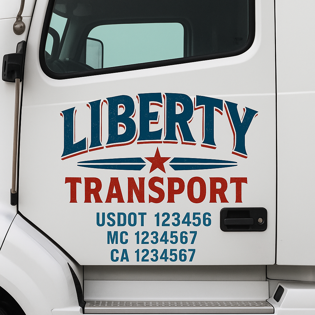 Custom Truck Door Lettering Sign Decal Sticker For Trucking, Businesses with City, State and USDOT, MC, GVW Truck Sign (2-Pack)