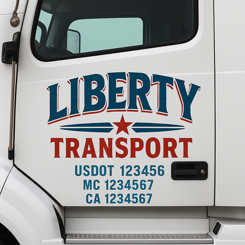Custom Truck Door Lettering Sign Decal Sticker For Trucking, Businesses with City, State and USDOT, MC, GVW Truck Sign (2-Pack)