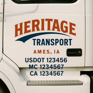 Custom Truck Door Lettering Sign Decal Sticker For Trucking, Businesses with City, State and USDOT, MC, GVW Truck Sign (2-Pack)
