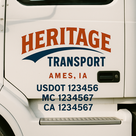 Custom Truck Door Lettering Sign Decal Sticker For Trucking, Businesses with City, State and USDOT, MC, GVW Truck Sign (2-Pack)