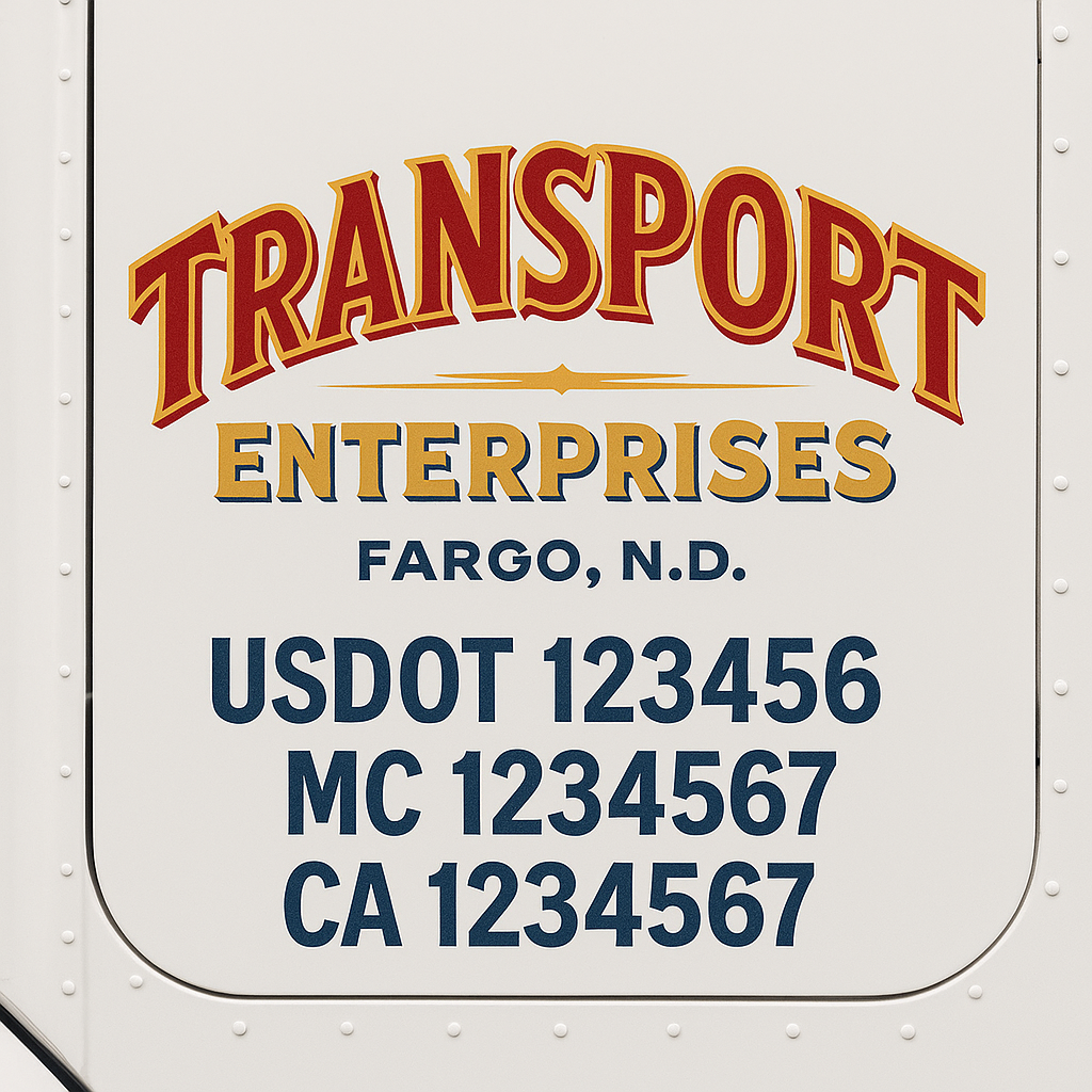 Custom Truck Door Lettering Sign Decal Sticker For Trucking, Businesses with City, State and USDOT, MC, GVW Truck Sign (2-Pack)