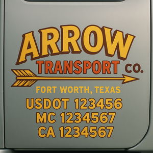 Custom Truck Door Lettering Sign Decal Sticker For Trucking, Businesses with City, State and USDOT, MC, GVW Truck Sign (2-Pack)