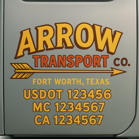 Custom Truck Door Lettering Sign Decal Sticker For Trucking, Businesses with City, State and USDOT, MC, GVW Truck Sign (2-Pack)