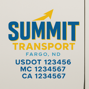 Custom Truck Door Lettering Sign Decal Sticker For Trucking, Businesses with City, State and USDOT, MC, GVW Truck Sign (2-Pack)